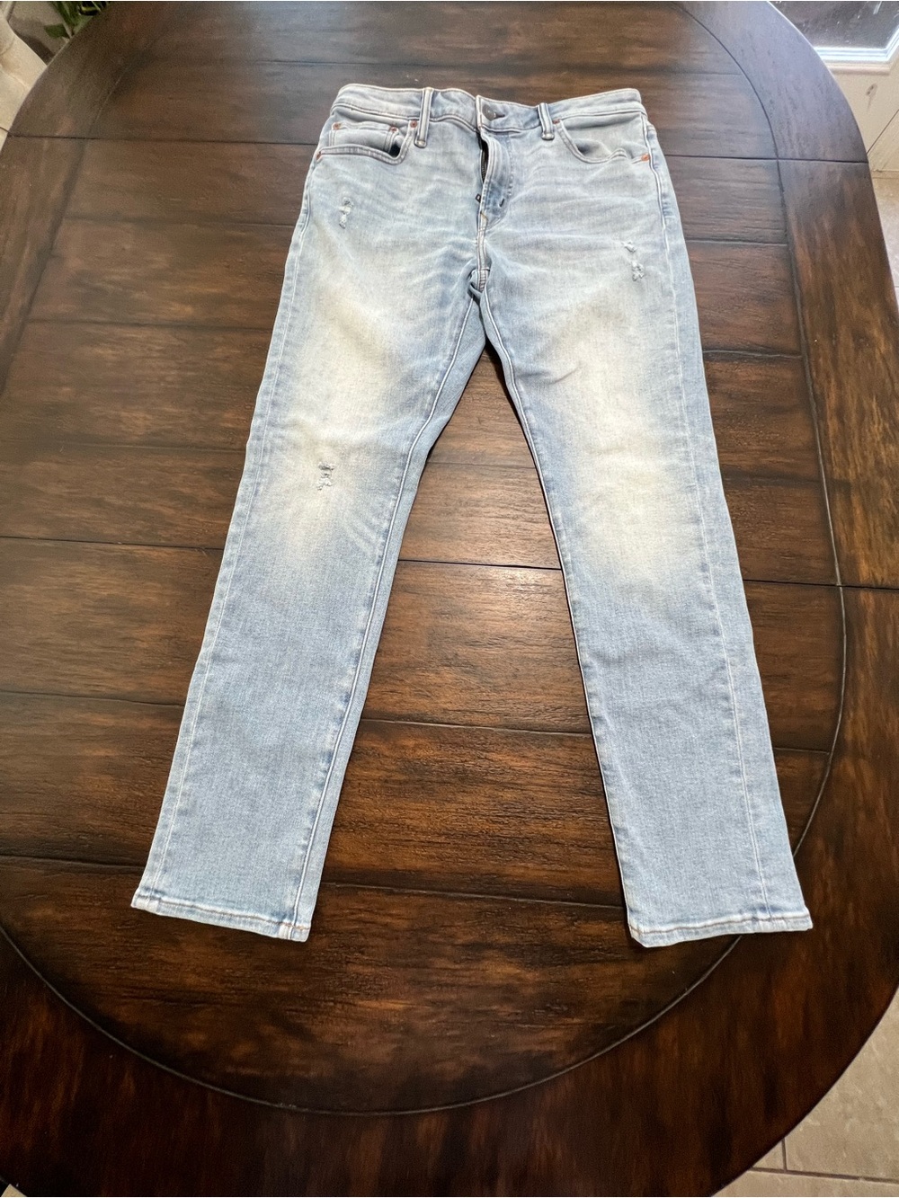 American Eagle AirFlex Athletic Skinny Stretch Pale Blue Jeans Size 34x32